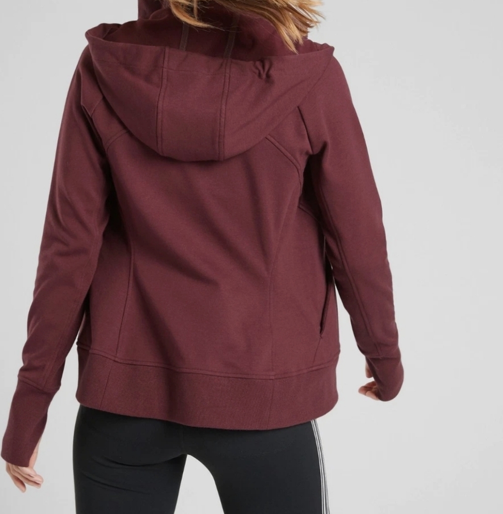 NEW Athleta Burgundy Zip-Up Hoodie - xxs - Picture 3 of 5